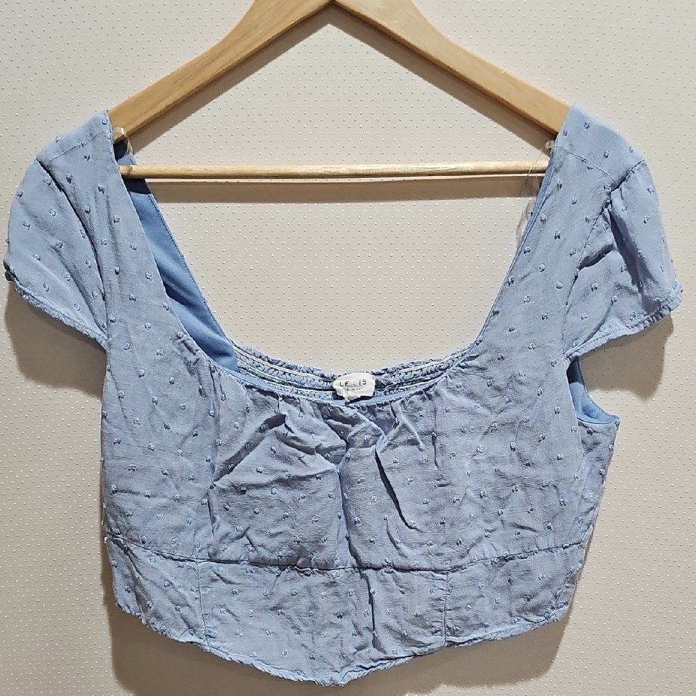 Le Lis Light Blue Crop Top